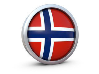 Obraz premium Norway flag icon 3d render