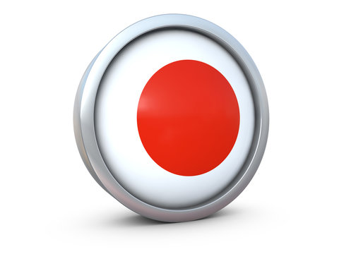 Japan flag icon 3d render