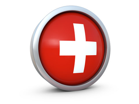 Switzerland Flag Icon 3d Render