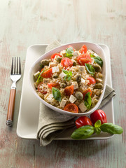 vegetarian rice salad with tofu and brown rice