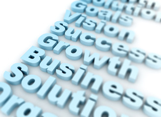 Business growth and Success 3d text