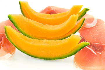 Fototapeta na wymiar szynki i melon