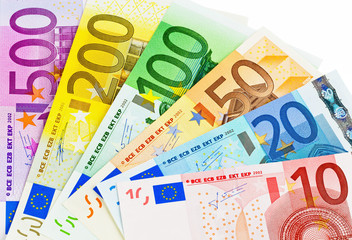 Ein Fächer mit Euro-Geldscheinen