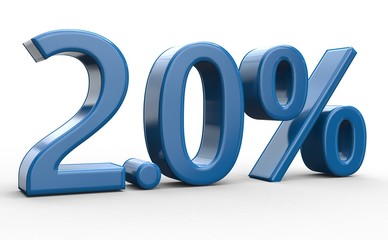 2.0 % 3d Schrift blau