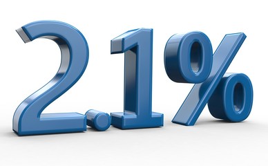 2.1 % 3d Schrift blau