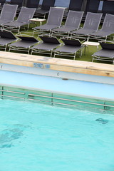 Swimming pool on the sun deck of a  cruiser