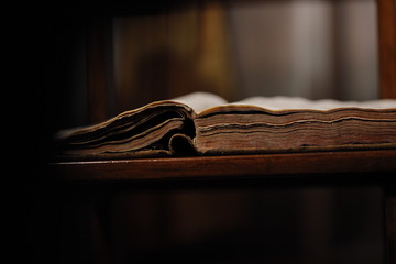 Old open book