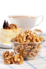 walnuts in a glass bowl