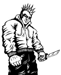 Criminal with a knife
