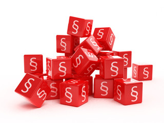 red cubes with section &sect; symbol