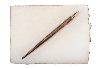 antikes Briefpapier mit Federkiel