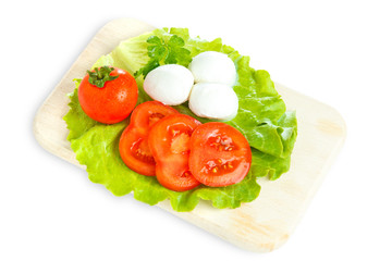 Cheese with tomato and salad