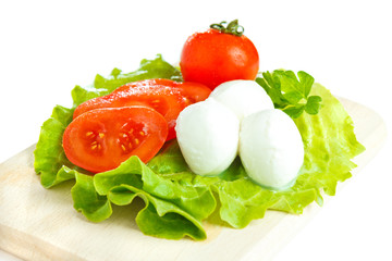 Cheese with tomato and salad