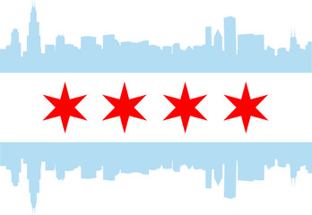 Naklejka premium Flaga chicagowska