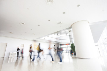 motion people in modern building