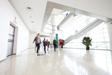 motion people in modern building