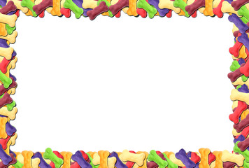 Colored dog biscuit frame