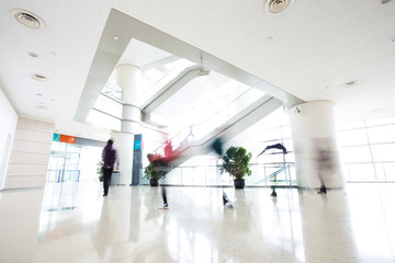 motion people in modern building