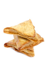 Deep Fried Indian Samosas Isolated on White