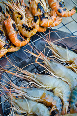 grilled fresh shrimp on the stove