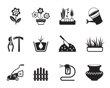 Flower and garden icons set