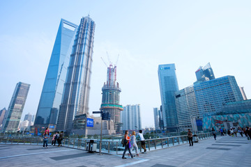 Fototapeta na wymiar view of lujiazhui in shanghai