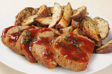Meatloaf and potatoes