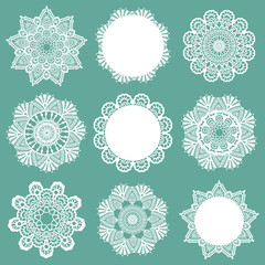 Set of Lace Napkins - for design and scrapbook - in vector