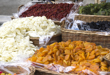 Dried Fruit on Market in Royal Palace Budapest Hungary