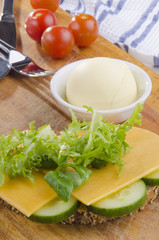 slice multigrain bread with cheese