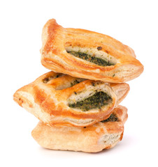 Puff pastry bun isolated on white background.