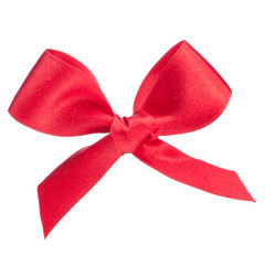 Festive  red gift  bow