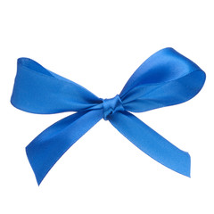 Festive  blue gift  bow