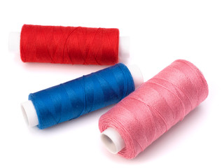 Colourful spools of thread