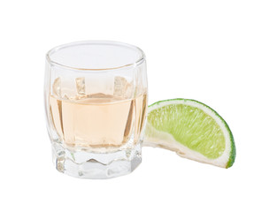 Tequila shot isolated on white