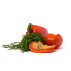 vegetables isolated on white background