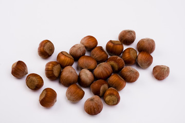 hazelnuts isolated on white background