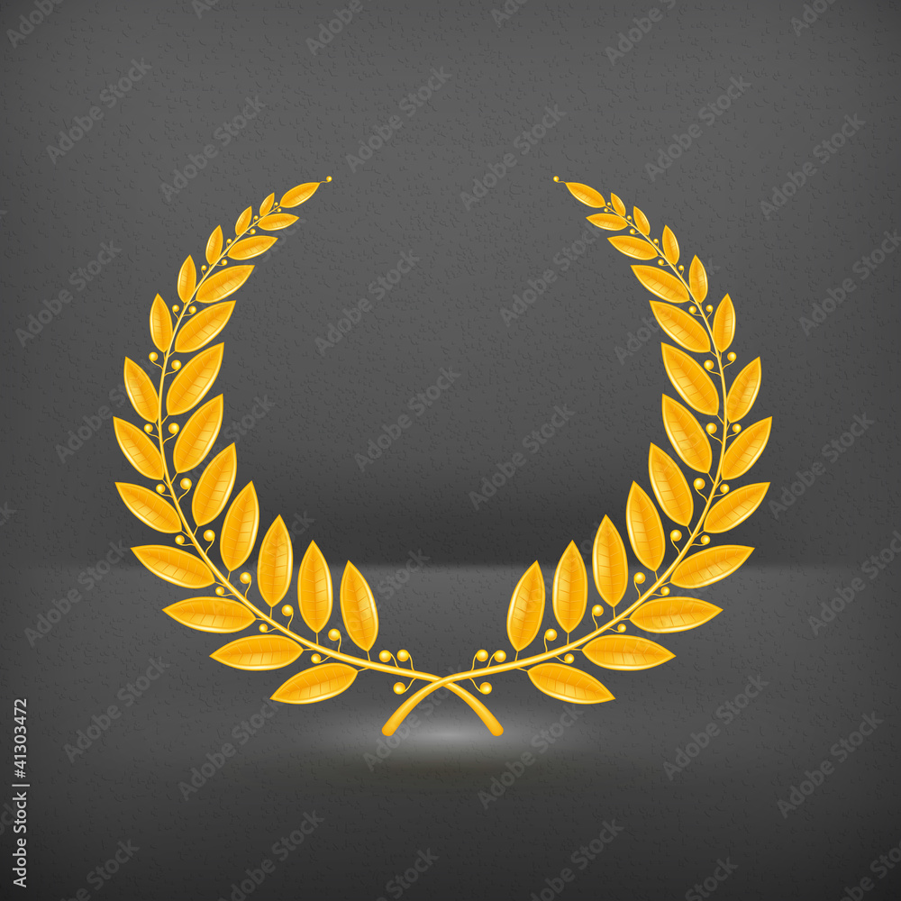 Wall mural gold laurel wreath, vector