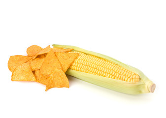 Corn cob and corn chips