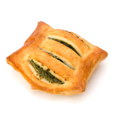 Puff pastry. Healthy pasty with spinach.