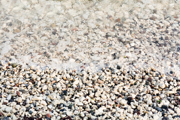 A heap of pebbles under sea water