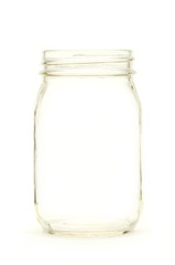 Empty glass jar