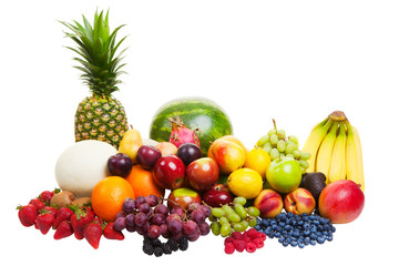 Fruit on white
