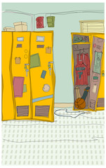 Basketball uniform hanging in a locker