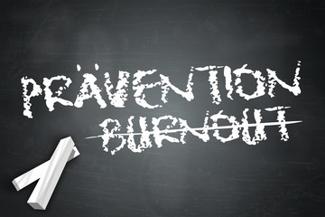 Schreibtafel "Prävention / Burnout"