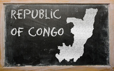 outline map of congo on blackboard