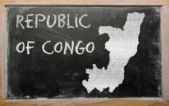 outline map of congo on blackboard
