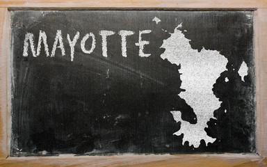 outline map of mayotte on blackboard