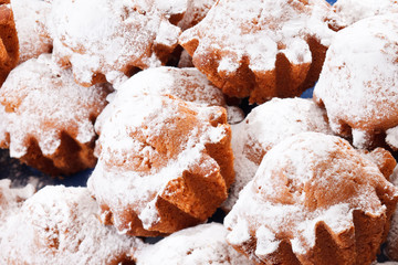 cakes with sugar powder