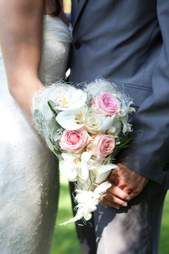Bride, Groom and Bouquet